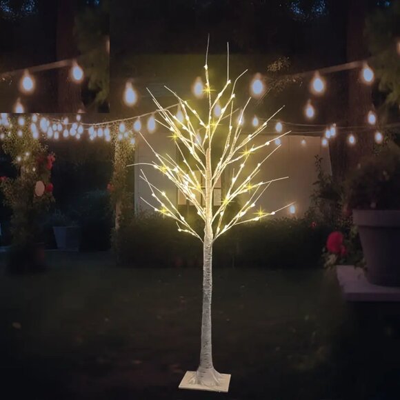 🎄Pak of 2 🎄- 5 ft Warm White Lighted Birch Tree Lights - Christmas Home Decor - Picture 16 of 16